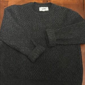 Wills Dark Gray Cable Knit Sweater